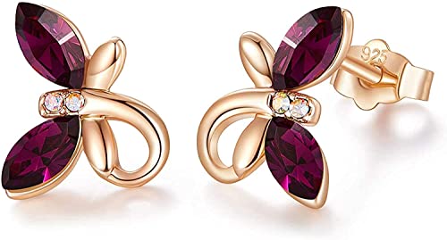 Tremella Jewelry 925 Boucles d'oreilles à tige en cristal autrichien 12 couleurs, Or et argent Cover