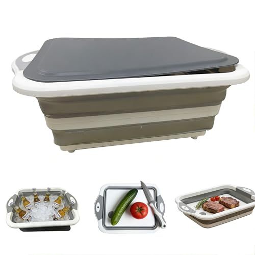 Tabla de Cortar Plegable 3 en 1 para Camping Gris miniatura 1