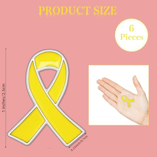 Image of 6Pcs Awareness Enamel Ribbon Lapel Pins Ribbon Brooch Pin for Charity Events Survivor Campaign Party Favors Supplies