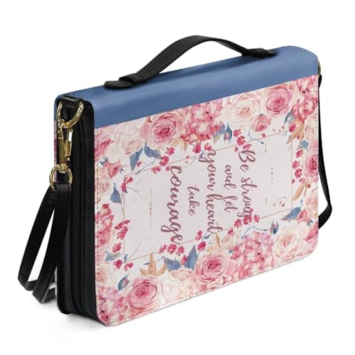 Womens Bible Covers with Shoulder Straps PU Leather Bible Book Bag Water Resistent Bible Protection Sleeve2