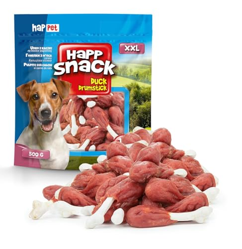 HAPPET Hundegröße - Entenstab mit Kalk 500 g - natürlicher Zahnbeiß, proteinhaltige Trainingsleckerei, unterstützt gesunde Zähne und Zahnfleisch