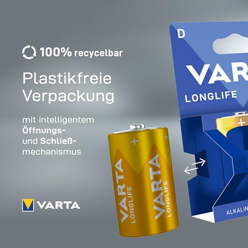 VARTA Batterien D, 4 Stück, Longlife, Alkaline Mono-Zelle mit 1,5 V – Ansicht 3