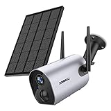 Wireless Security Camera Outdoor, Zumimall Solar Powered Surveillance Camera, 1080P Outdoor WiFi Security Camera, Night Vision, Two Way Audio, PIR Motion Detection, IP65 Waterproof
