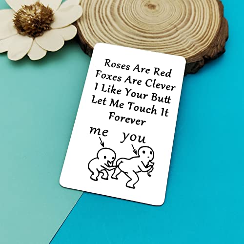Dabihu Anniversary Card Gift for Him Her Metal Wallet Card Couple Gift Funny Gift for Girlfriend Boyfriend Valentines Day Jewelry Birthday Wedding Gift for Husband Wife Let Me Touch it Forever2