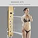 JIANSMZ Luxury LED Shower Panel Tower 6 Function Stainless Steel with Waterfall Rainfall Head Hand Shower Jets Bath Spout High Pressure Bidet Wall Mounted Gold Finish