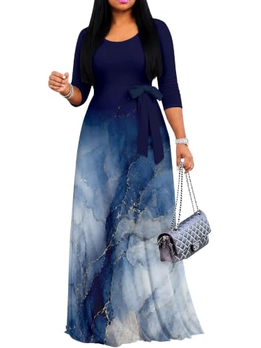 Image of Women's 3 /4 Sleeve Maxi Dress with Pockets