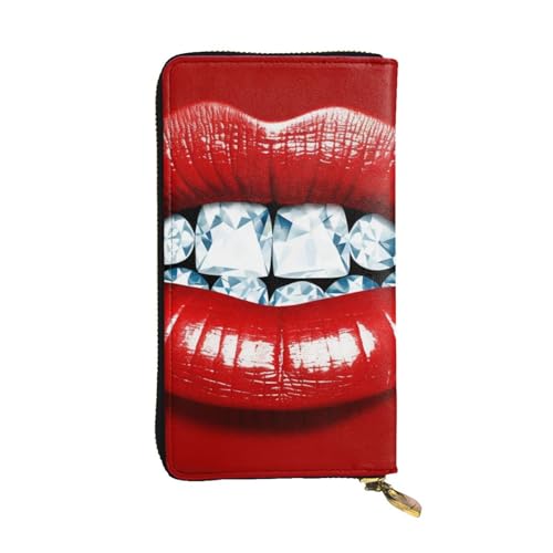 Portefeuille long en cuir porte-téléphone et cartes