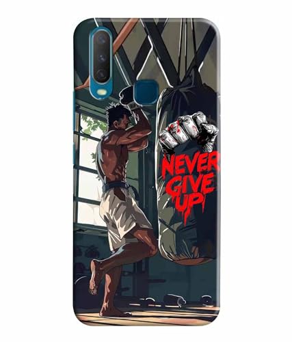 Image of Never Give Up Motivation Quotes Printed Hard Back Case Cover & Compatible for Vivo Y12 / Vivo Y15 / Vivo Y17 / Vivo U10 (Multicolor) - D1809