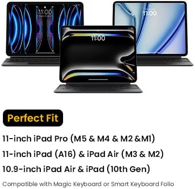 tomtoc 360 Protective Case for iPad Pro 11" (M4), iPad Air 11" (M2) 2024, iPad Pro 11" (4th/3rd/2nd/1st Gen) Tablet with Magic Keyboard/Smart Keyboard, Water Resistant Case