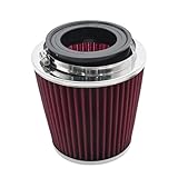 Anxingo Universal Clamp-On Air Filter for 3/3.5/4 inch High-Flow Air Filter, Reusable Cone Cold Air Intake,Clamp-On Car High Flow Dry Air Kit (H 5.5 In, L 1.125 In)
