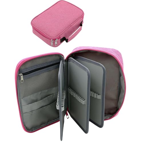 Estojo Escolar Grande Capacidade, Estojo Box Jumbo Com Alça e Elastico para 72 canetas ou lápis, Fem