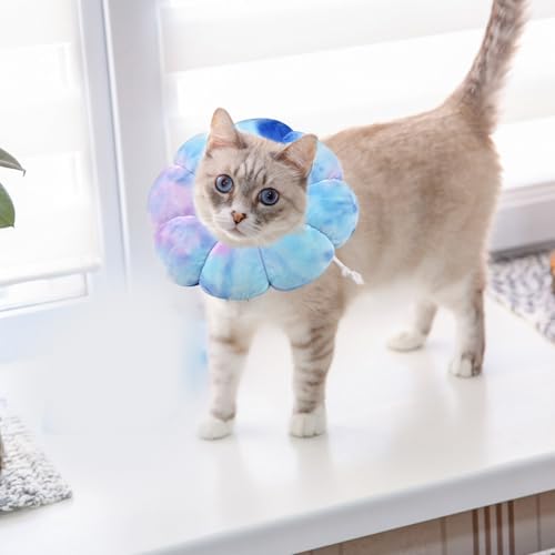 Image of Adjustable Dog Cone Collar, Soft Dog Elizabethan Collar Recovery E Collar After Surgery, Recovery E-Collar for Kittens /Puppies and Cats Recovery (Purple Blue, M)