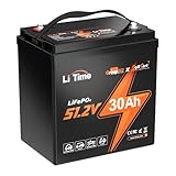 LiTime 48V 30Ah Lithium Golf Cart Battery, LiFePO4 GC2 Battery, 15000 Cycles Rechargeable, Support up to 2kW Motor, Max 3.07kW Continuous Power Output, Perfect for Golf Carts
