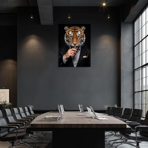 Affiche de tigre drôle décoration murale de bureau chic - 5