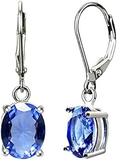 Sterling Silver Cubic Zirconia Earrings Crystal Teardrop Drop Earrings Hypoallergenic Rhinestone Dangle Earrings Sparkly Hoop Earrings Round Lever back Earrings Elegant Jewelry Gift for Women Girls