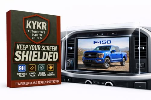 Kykr Tempered Glass Screen Protector for Ford F-150 SYNC 4 12-Inch Display Anti-Glare, Scratch Resistant, Easy Install, Touchscreen Interior Car Accessories (Gloss)