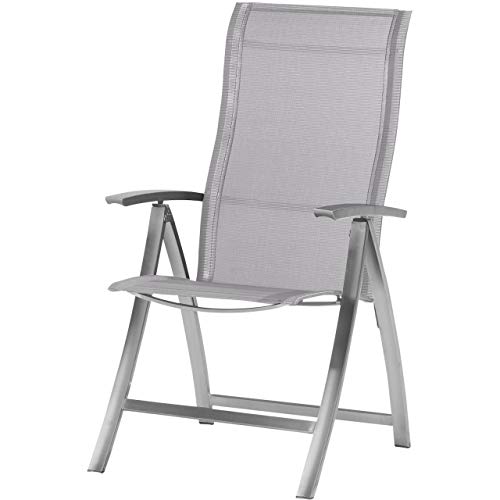Preisvergleich Produktbild 4Seasons Outdoor Slimm Hochlehner Textilen Ash Grey Edelstahlgestell 19250
