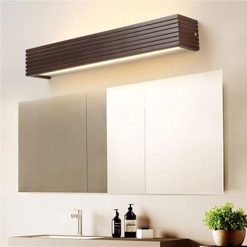 Lampada da Specchio per Il Trucco a LED Nera Moderna da 45 cm - Applique da Parete Rettangolare per Bagno e Trucco