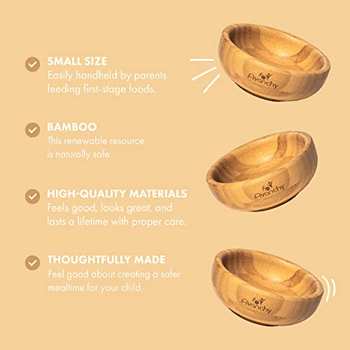 Avanchy® Bamboo Baby Bowls Mini Prep Bowl Set For Babies Kids Toddler For Feeding Food 4 Oz #TOP4