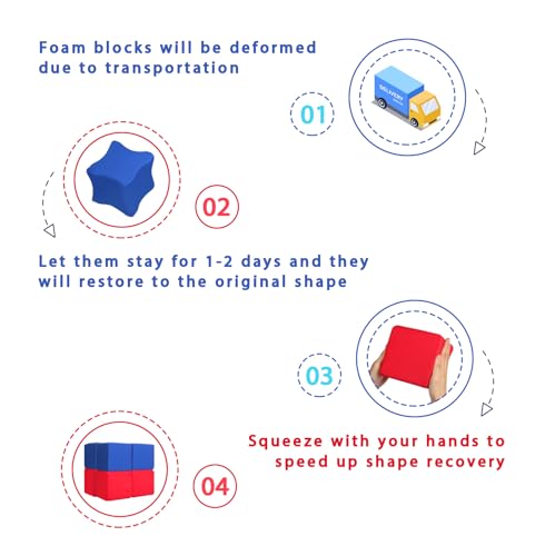 Image of Foam Blocks for Toddlers, 18 PCS 5.5 inch Foam Soft Cubes for Kids, Colourful Building Blocks, Stacking Block Sets, Throwing Toys