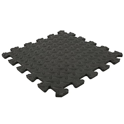 Esterilla Puzzle para Suelo de Gimnasio y Fitness-16 Piezas de Suelo Goma + Bordes | 30 * 30cm | Alfombrilla Protector Suelo, EVA Tatami Puzzle Colchoneta para Gimnasio, Familia y Piscina