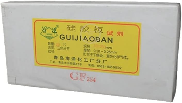 Lab Thin Layer Chromatography Silica Gel Plate GF254，Silica Gel Plate with Fluorescent Agent for Color Rendering (Size : 50x100mm 40pcs)