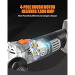 AVID POWER Cordless Angle Grinder with 4-pole Motor, 20V Cordless Grinders Tools w/3.0A Battery & Fast Charger, 4-1/2 Inch Grinding Wheels, Cutting Wheels, Flap Discs and Auxiliary Handle - Grey - Image 4
