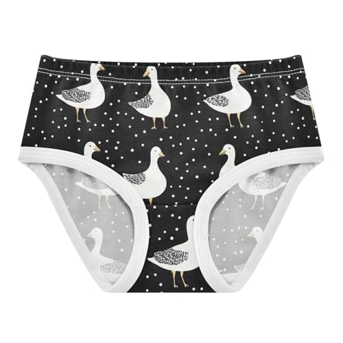 Wusikd White Geese Girls' Underwear Cotton Black White Dots Girls Briefs Soft Toddler Underwear 2T