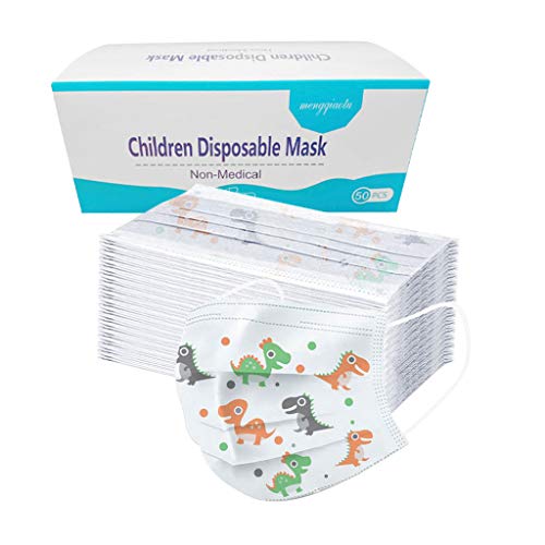 Capa descartável para crianças, 50 peças, proteção oral, filtro de 3 camadas, capa à prova de poeira