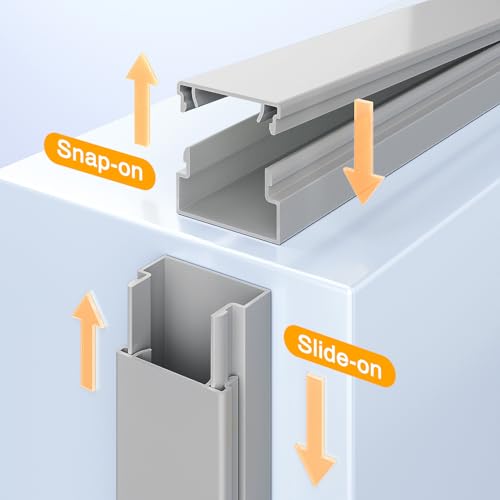 Delamu 157in Cord Hider, Cord Cover Wall Cable Management, Paintable Wire Cover for Cords, Cable Hider Raceway Kit, Cable Cover Concealer, Wire Hiders for TV on Wall, 10 X L15.7 W1.18 H0.6in, Grey
