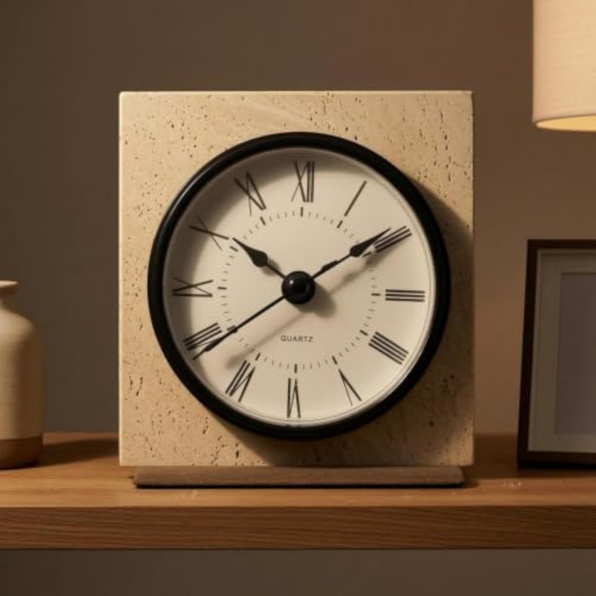 Black Metal Hands Round Quartz Clock Insert