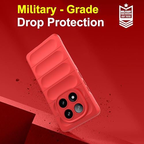 Image of Zapcase Back Case Cover for Mi Redmi Note 14 Pro 5G | Compatible for Mi Redmi Note 14 Pro 5G Back Cover | Liquid Silicon Magic Case with Camera Protection | Red
