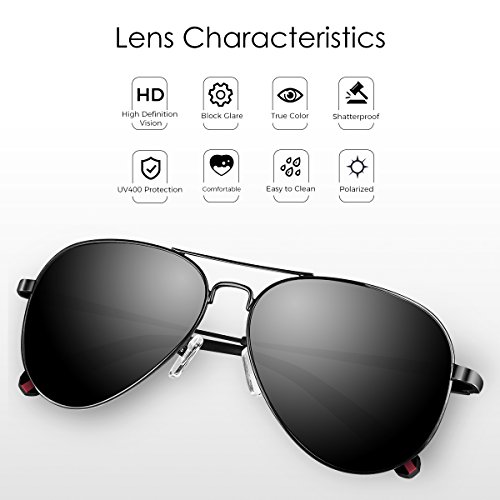 Dada-Pro Aviator Sunglasses For Men Women Polarized Retro Vintage Shades, Mirrored For Driving, Uv Protection (Black) #TOP2