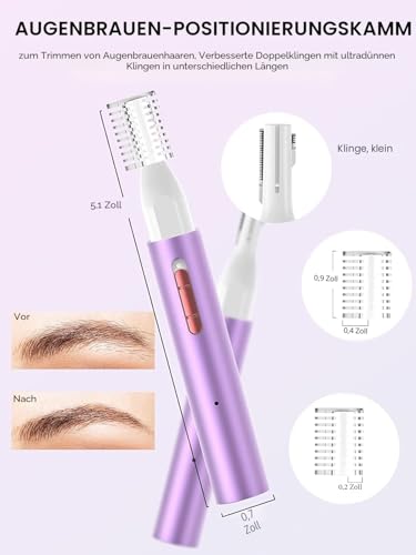 Nasenhaartrimmer Nasenhaarschneider Ohrhaartrimmer, 2 in 1 Professioneller, Präzisions Frauen...