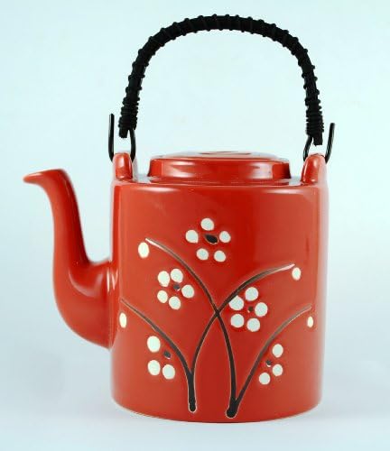 Red Cherry Blossom Japanese Style Tea Set