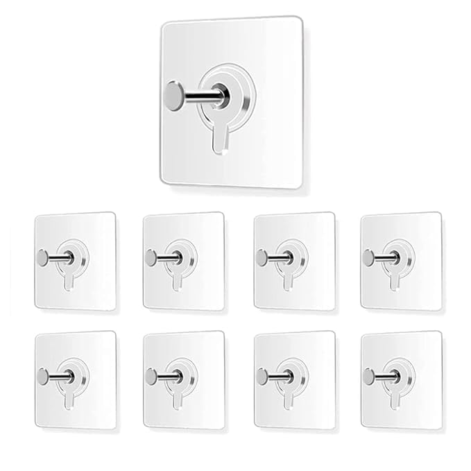 AMEYA KART Photo Frame Hooks for Wall Without Drilling – 10 Pack Self Adhesive Wall Hooks | Heavy Duty, Nail-Free, Transparent Hanging Hooks | Stainless Steel, Reusable, Damage-Free AMEYA KART Photo Frame Hooks for Wall Without Drilling – 10 Pack Self Adhesive Wall Hooks | Heavy Duty, Nail-Free, Transparent Hanging Hooks | Stainless Steel, Reusable, Damage-Free