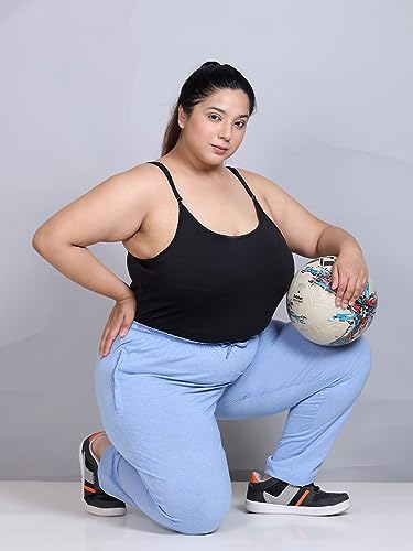 Image of CUPID Women's Cotton Track Pants Regular Fit Lounge Wear Gym Joggers Sports Trouser Night Pants for Ladies