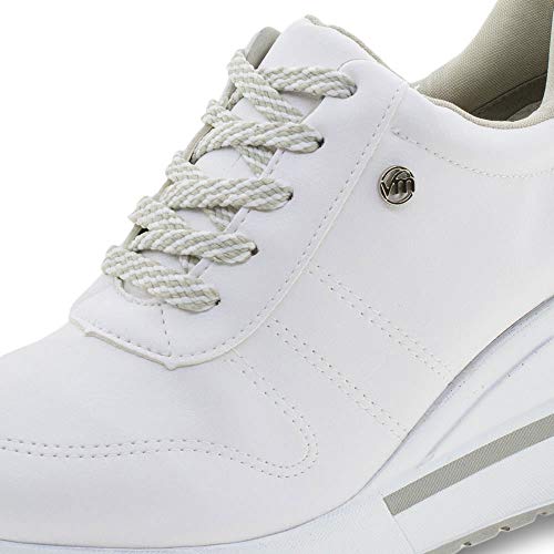 Tênis Casual Anabela Via Marte Branco/Prateado