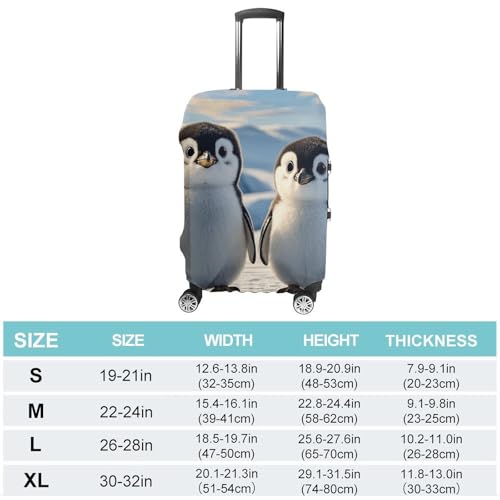 Cute Penguins Luggage Cover, Elastic Luggage Protector Fits 19-32in Suitcases, Washable & Anti-Scratch Suitcase Cover for Men Women M2