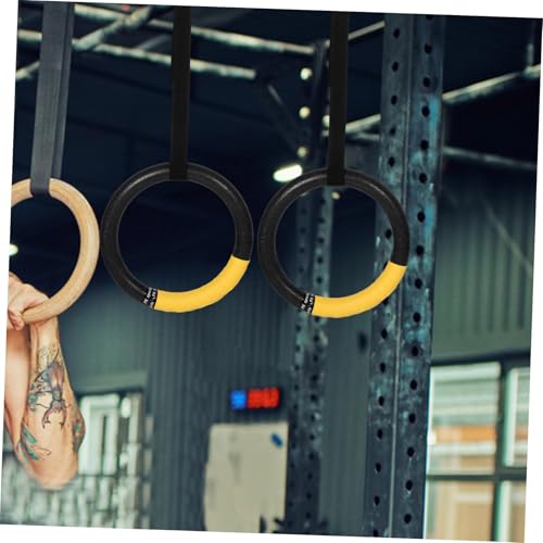 Anillas de gimnasia ajustables Hemoton con correas para entrenamiento de fuerza miniatura 4