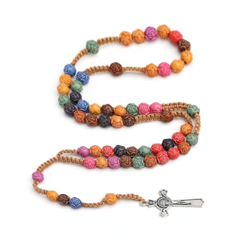 VYIBPDY rosarios religiosos, rosario para cristianos católicos, comunión religiosa, bautismo, misa (53,5 cm)