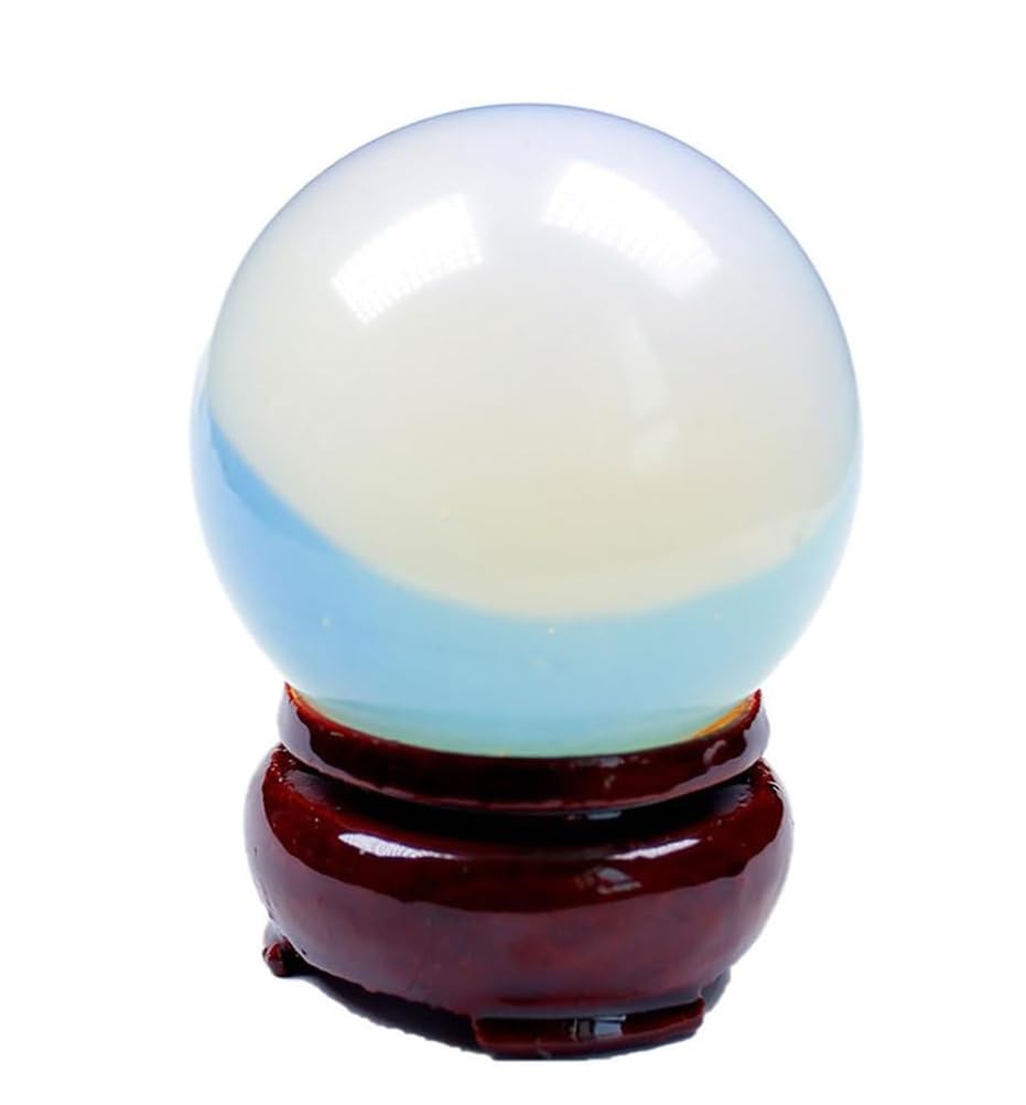 KCDFDVJFBM Small Opalite Crystal Sphere Ball Quartz Decorative with Wooden Stand Balls for Fengshui