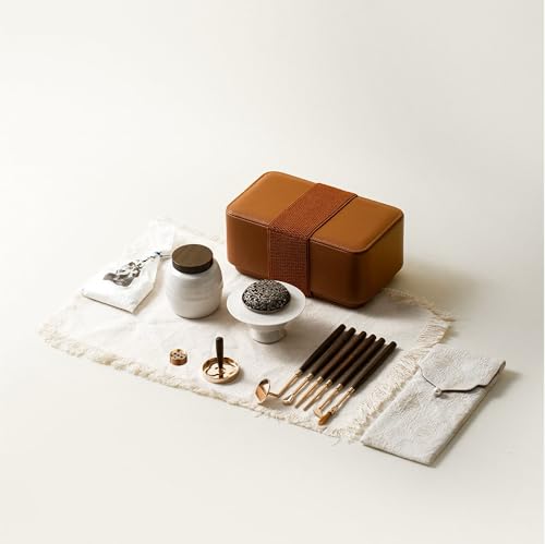 Incense Powder Burner Set - Making Incense Seal with 12pcs Toolskit Holder for Stick/Cone/Coil/Powder Incense Gift for Women Gifts for Meditation and Home Fragrance