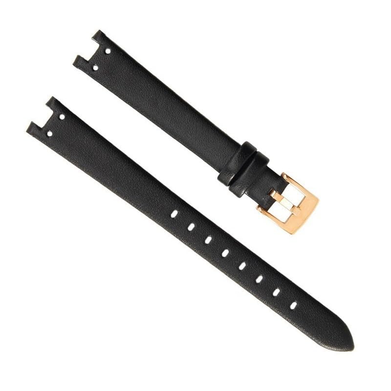 Bracelet de montre en cuir femme Anne Klein AK2618 vachette noir boucle dorée K12