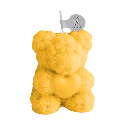 Velas de Navidad con forma de oso de rosas para el día de San...