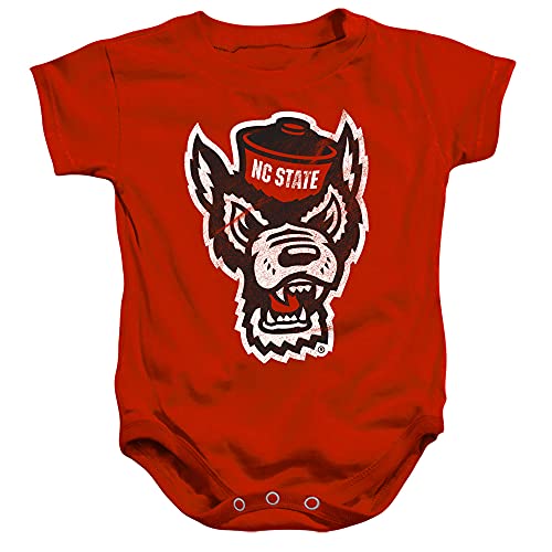 NC State Wolfpack Official Distressed Primary Unisex Infant Snap Suit for Baby,Red, 6 Months