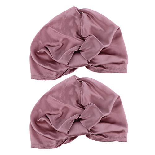 Prettyia — Pacote com 2 chapéus de dormir 100% seda pura para dormir