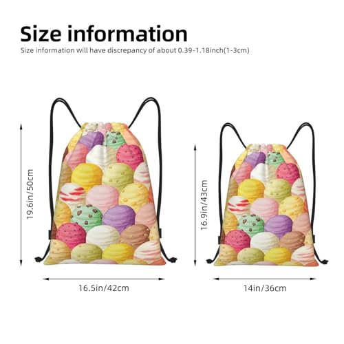 Ice Cream Print Drawstring Bags,Gym Sport Sack Drawstring Bag Suitable for sport Swimming Travel.4