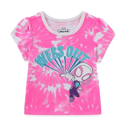 Image of Marvel Spider-Gwen Ghost Spider Girls Short Sleeve T-Shirt and Shorts Set for Toddler to Big Kids