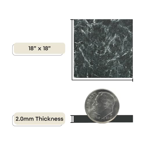 Majestic Self Adhesive 18-Inch Square Vinyl Floor Tiles, 10 Tiles - 18" X 18", Verde Green Marble Pattern - Peel & Stick, Diy Flooring For Kitchen, Dining Room & Bathrooms By Achim Home Decor #TOP3